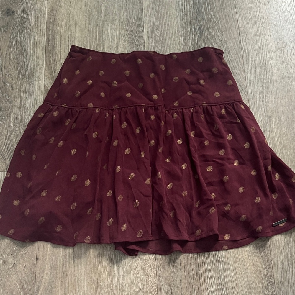 Abercrombie&Fitch Burgundy Polka Dot Skirt